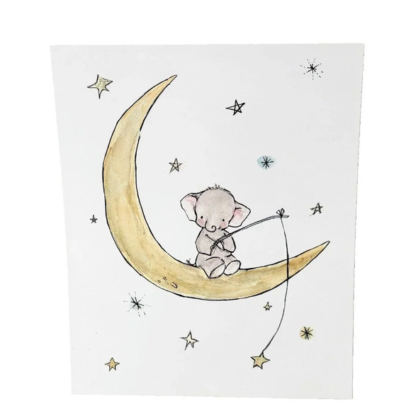 Kit Chase Nursery Elephant Prints Set of 2 10" X 8 1/4” 2014 - Picture 2 of 3